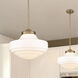 Ingalls 1 Light 16 inch Modern Brass Pendant Ceiling Light in Vintage Milk Glass, Large